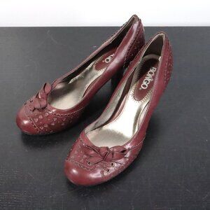 Bongo Women's 7 Clean Sweep Maroon Red Retro Burlesque High Heels Pumps
